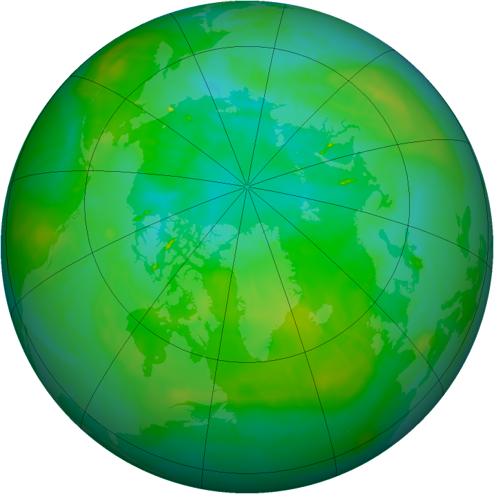 Arctic ozone map for 09 August 2015